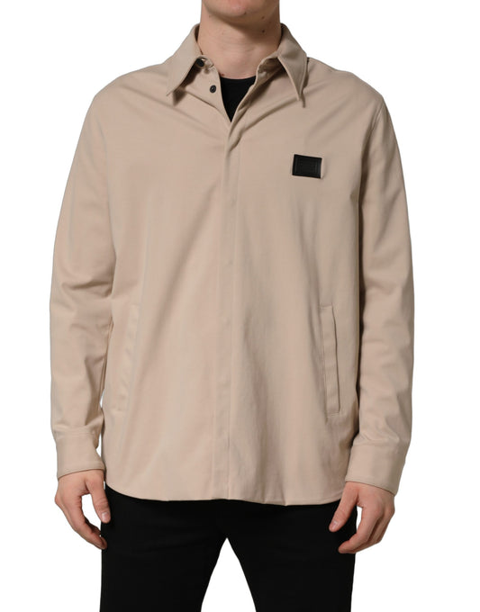 Dolce & Gabbana Beige Logo Overshirt - Casual Men’s Shirt