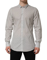 Dolce & Gabbana White Logo GOLD Long Sleeves Dress Shirt