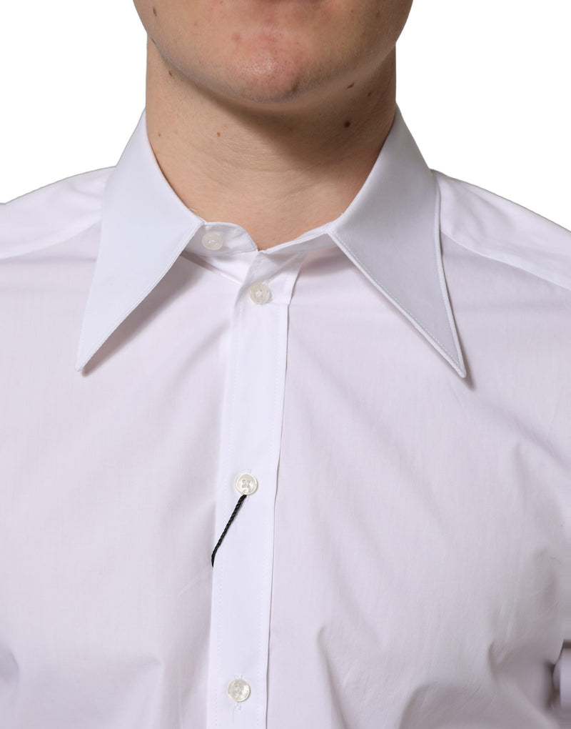 Dolce & Gabbana White MARTINI Long Sleeves Men Dress Shirt