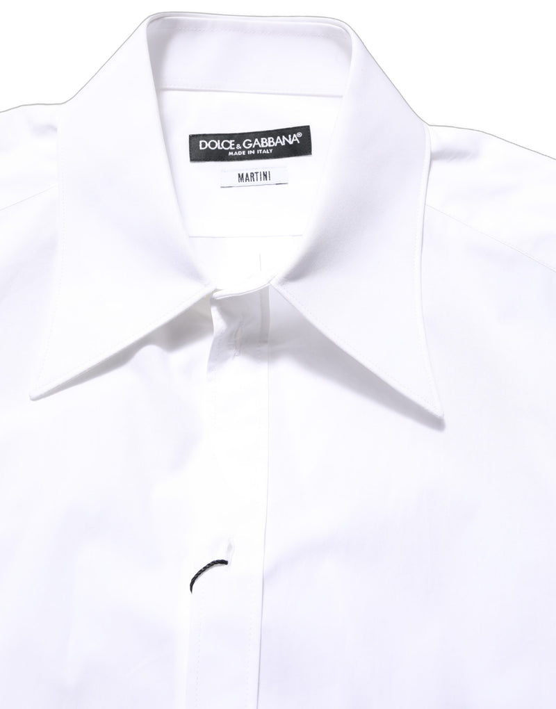 Dolce & Gabbana White MARTINI Long Sleeves Men Dress Shirt