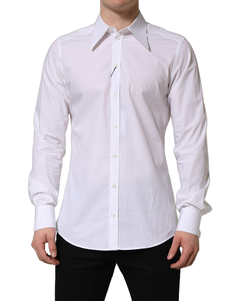Dolce & Gabbana White MARTINI Long Sleeves Men Dress Shirt