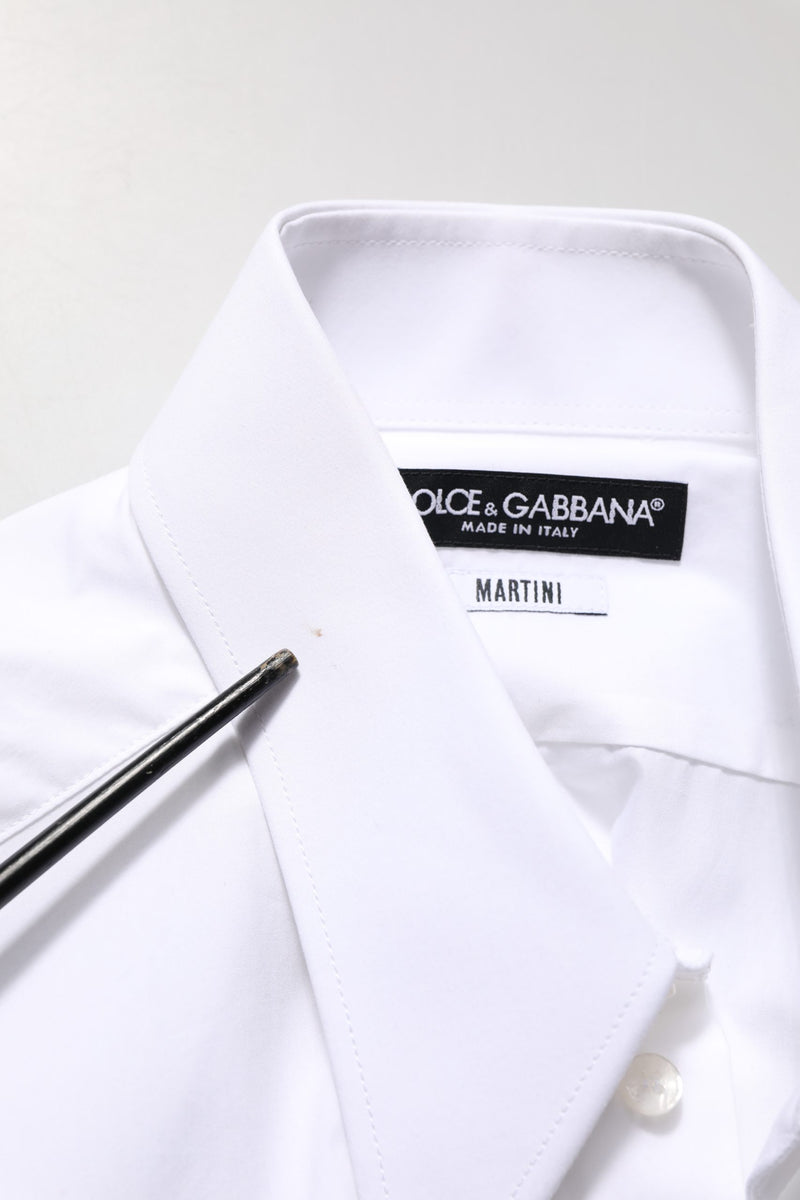 Dolce & Gabbana White MARTINI Long Sleeves Men Dress Shirt