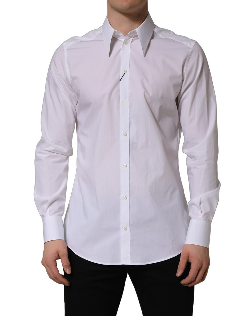 Dolce & Gabbana White MARTINI Long Sleeves Men Dress Shirt