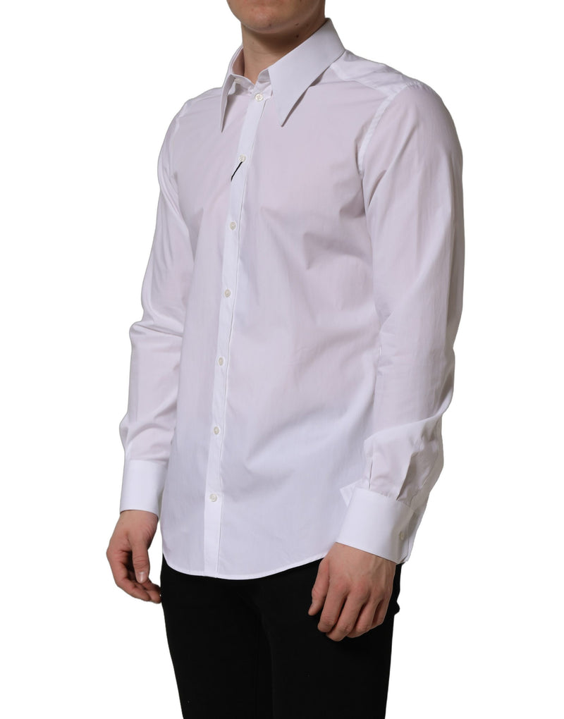 Dolce & Gabbana White MARTINI Long Sleeves Men Dress Shirt
