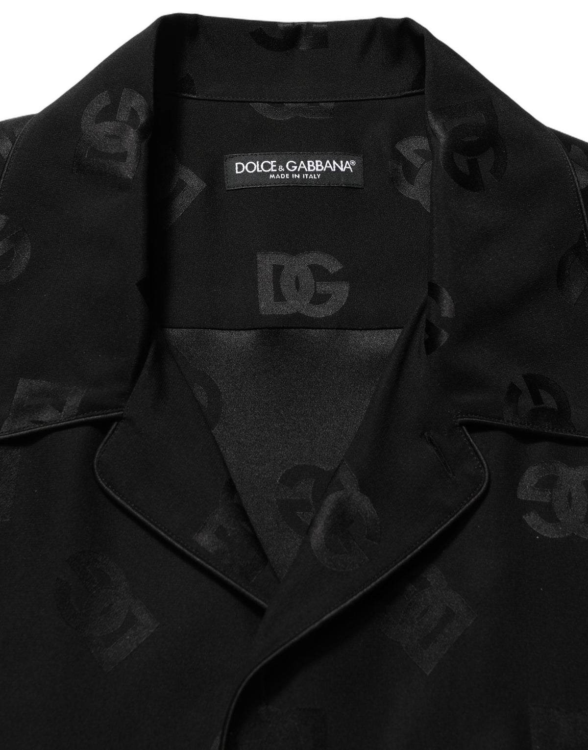 Dolce & Gabbana Black Logo Monogram Short Sleeve Shirt for Men