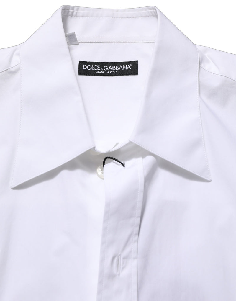 Dolce & Gabbana White Cotton Sleeveless Dress Shirt for Men