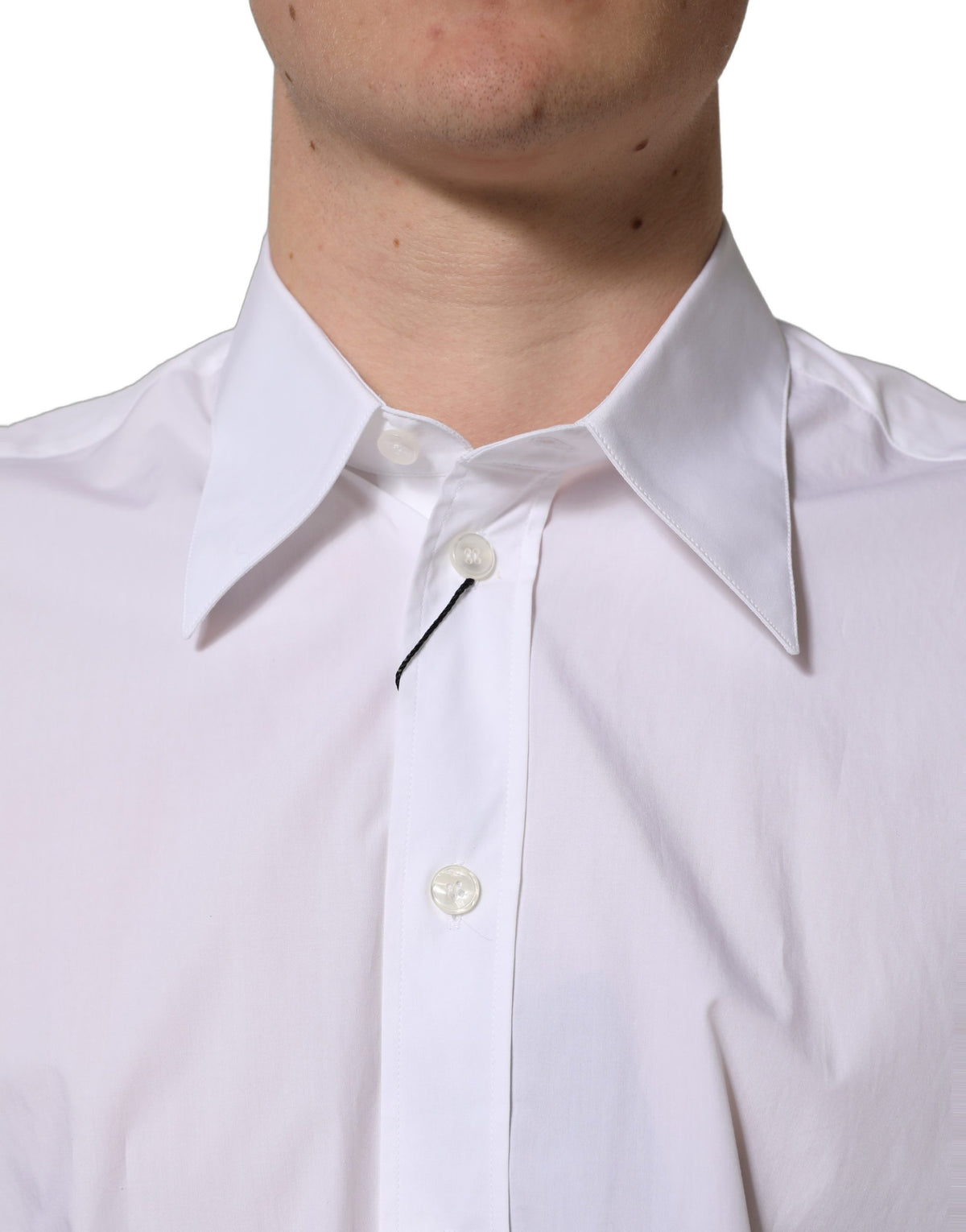 Dolce & Gabbana White Cotton Sleeveless Dress Shirt