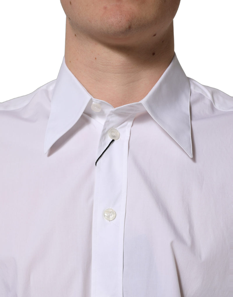 Dolce & Gabbana White Cotton Sleeveless Dress Shirt for Men