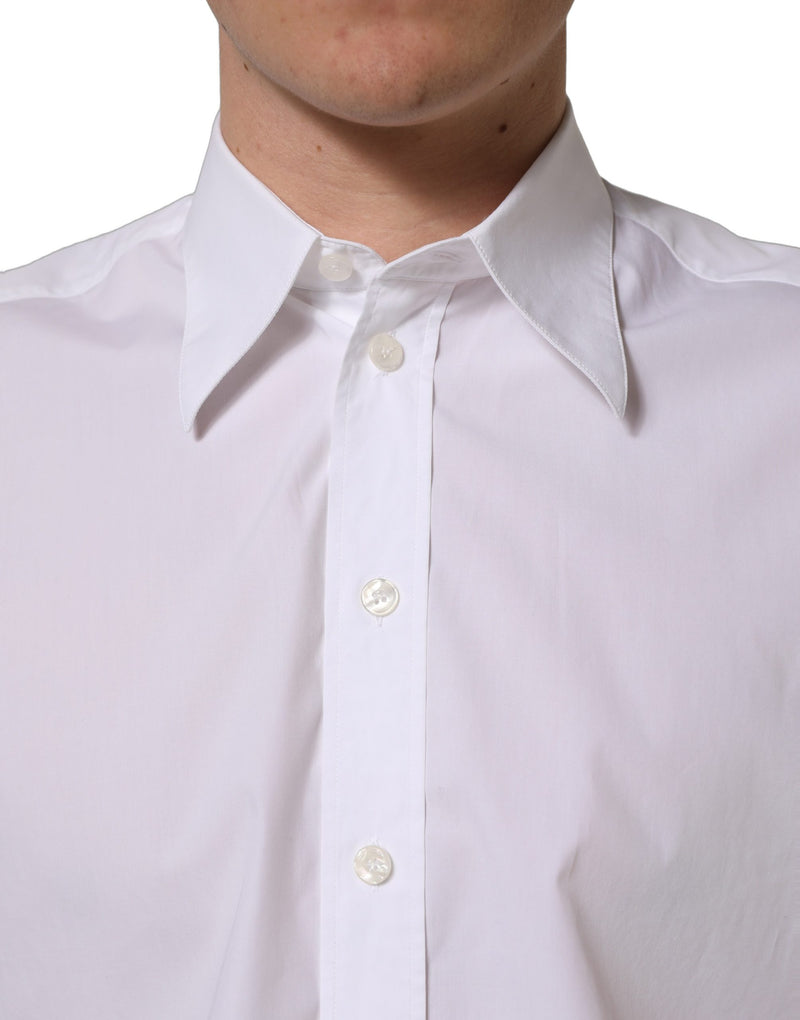 Dolce & Gabbana White Cotton Sleeveless Dress Shirt for Men