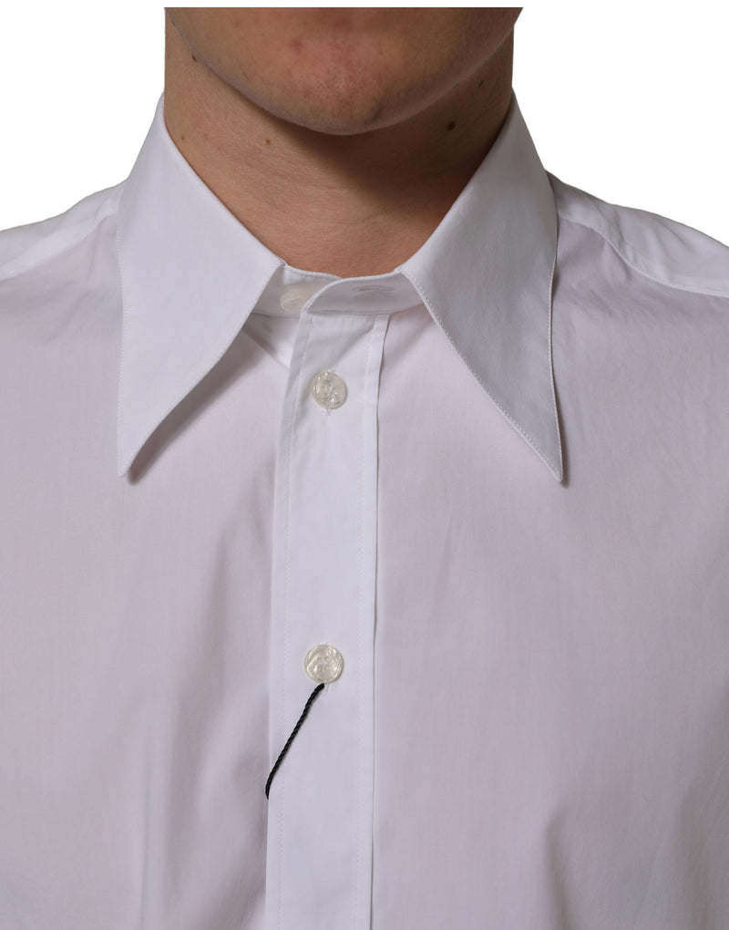 Dolce & Gabbana White Cotton Sleeveless Dress Shirt for Men