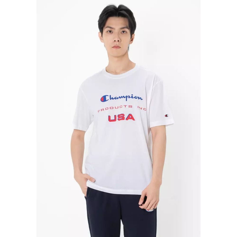 Champion Blue Cotton T-Shirt for Men