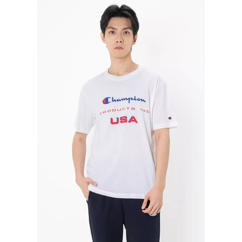 Champion Blue Cotton T-Shirt for Men