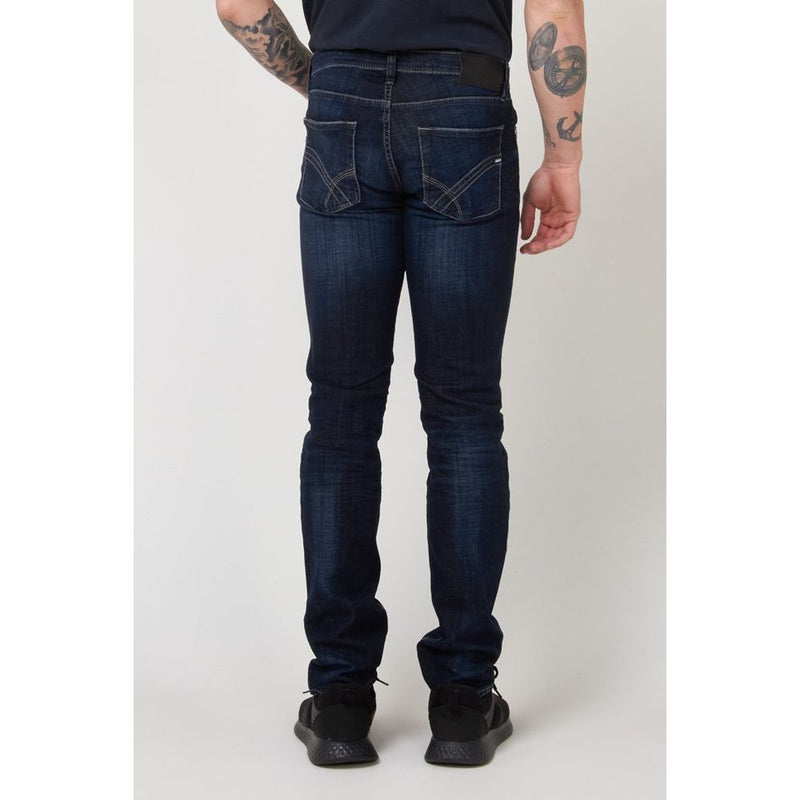 Gas Blue Cotton Slim Fit Jeans for Men