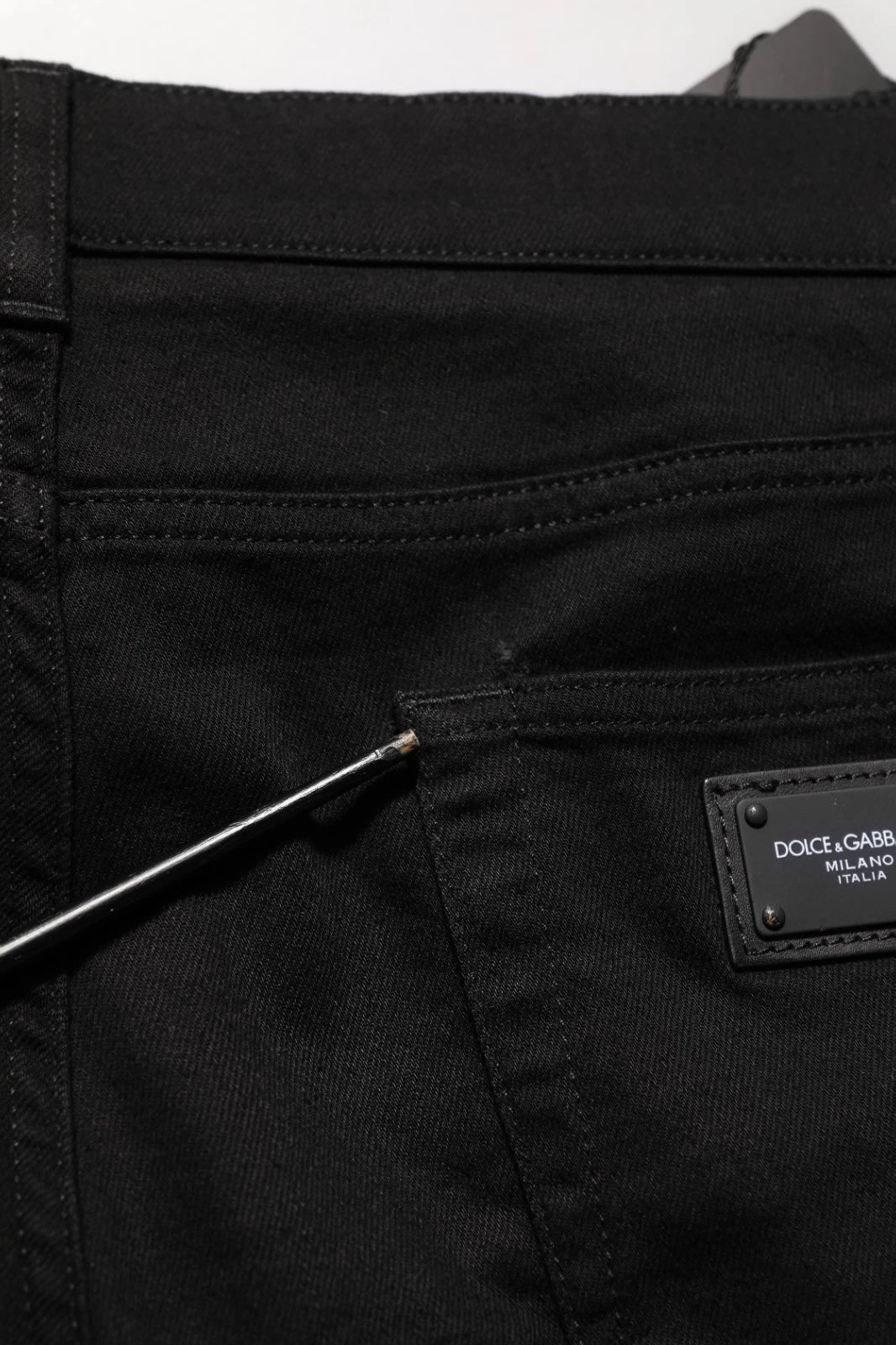 Dolce & Gabbana Black Cotton Stretch Skinny Jeans for Men