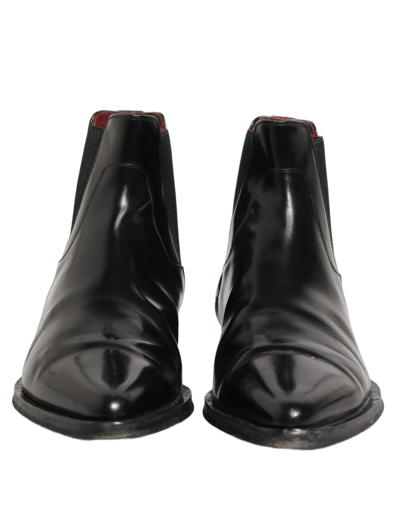 Dolce & Gabbana Black Chelsea Slip On Men Ankle Boots