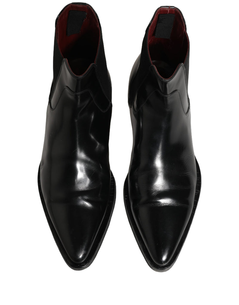 Dolce & Gabbana Black Chelsea Slip On Men Ankle Boots