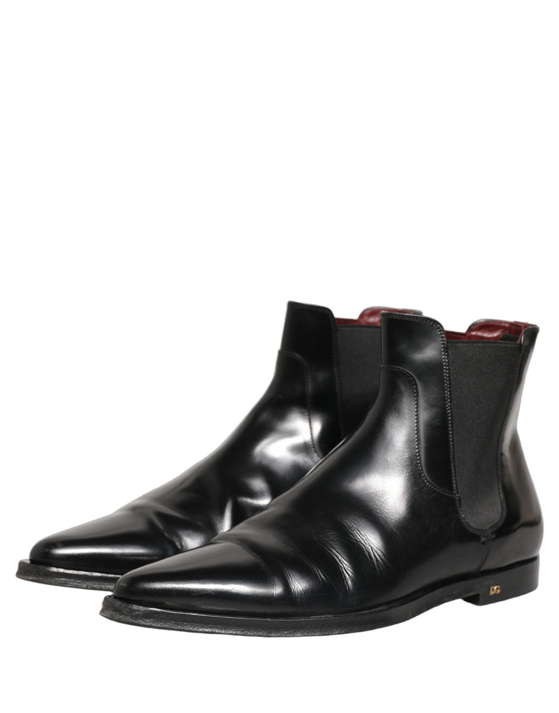 Dolce & Gabbana Black Chelsea Slip On Men Ankle Boots