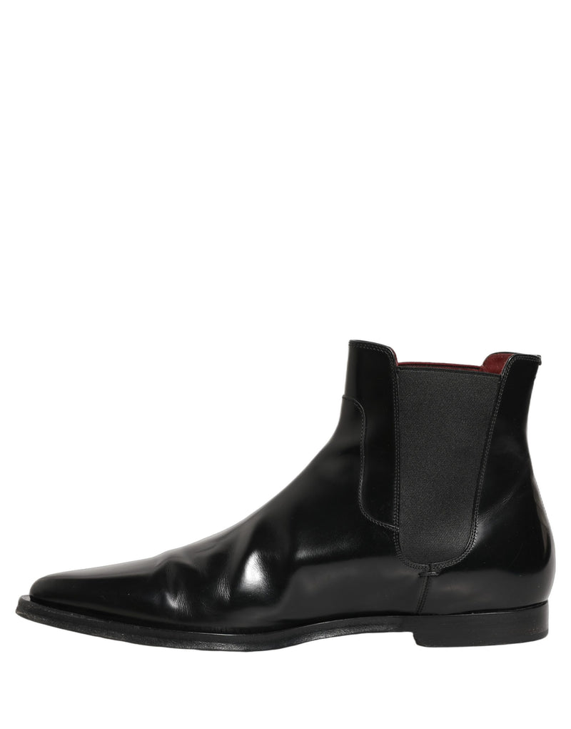 Dolce & Gabbana Black Chelsea Slip On Men Ankle Boots