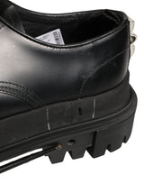 Dolce & Gabbana Black Leather Studded Hi-Trekking Derby Shoes