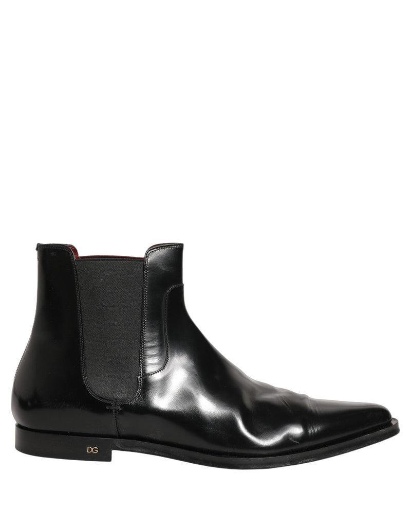 Dolce & Gabbana Black Chelsea Slip On Men Ankle Boots