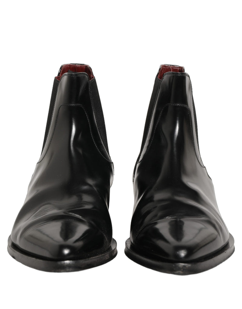 Dolce & Gabbana Black Chelsea Slip On Men Ankle Boots