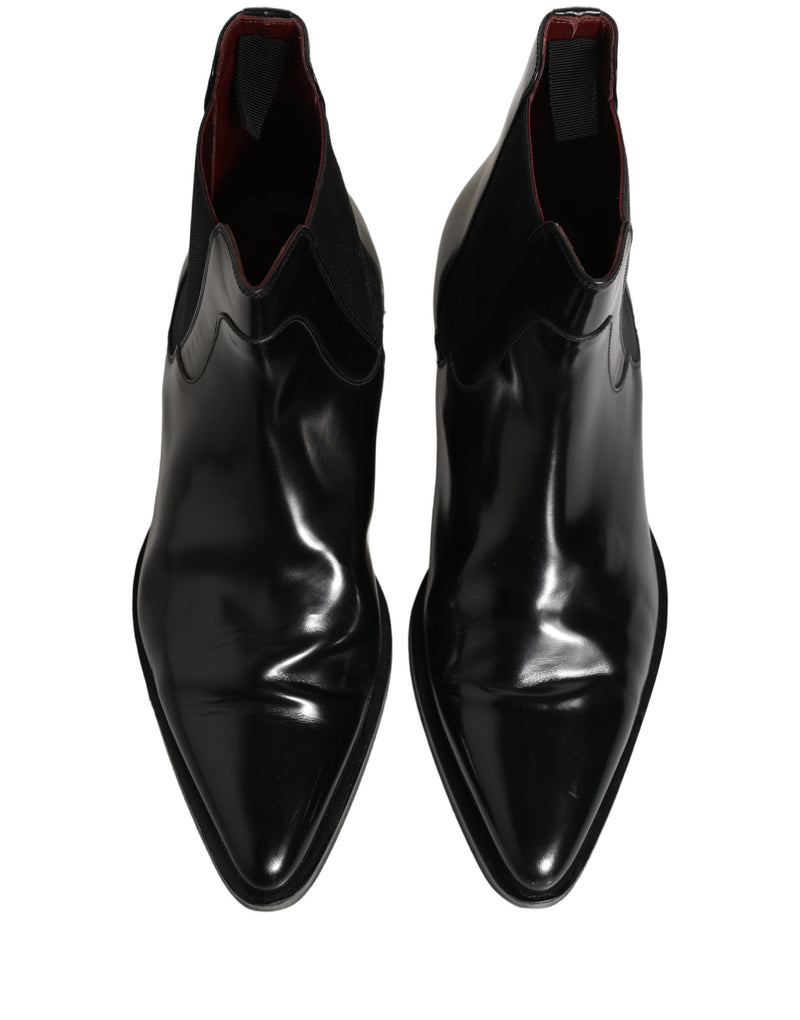 Dolce & Gabbana Black Chelsea Slip On Men Ankle Boots