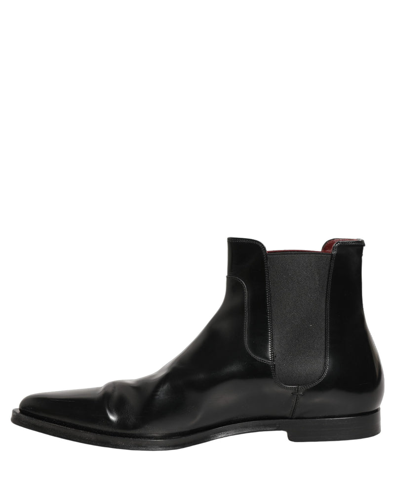 Dolce & Gabbana Black Chelsea Slip On Men Ankle Boots