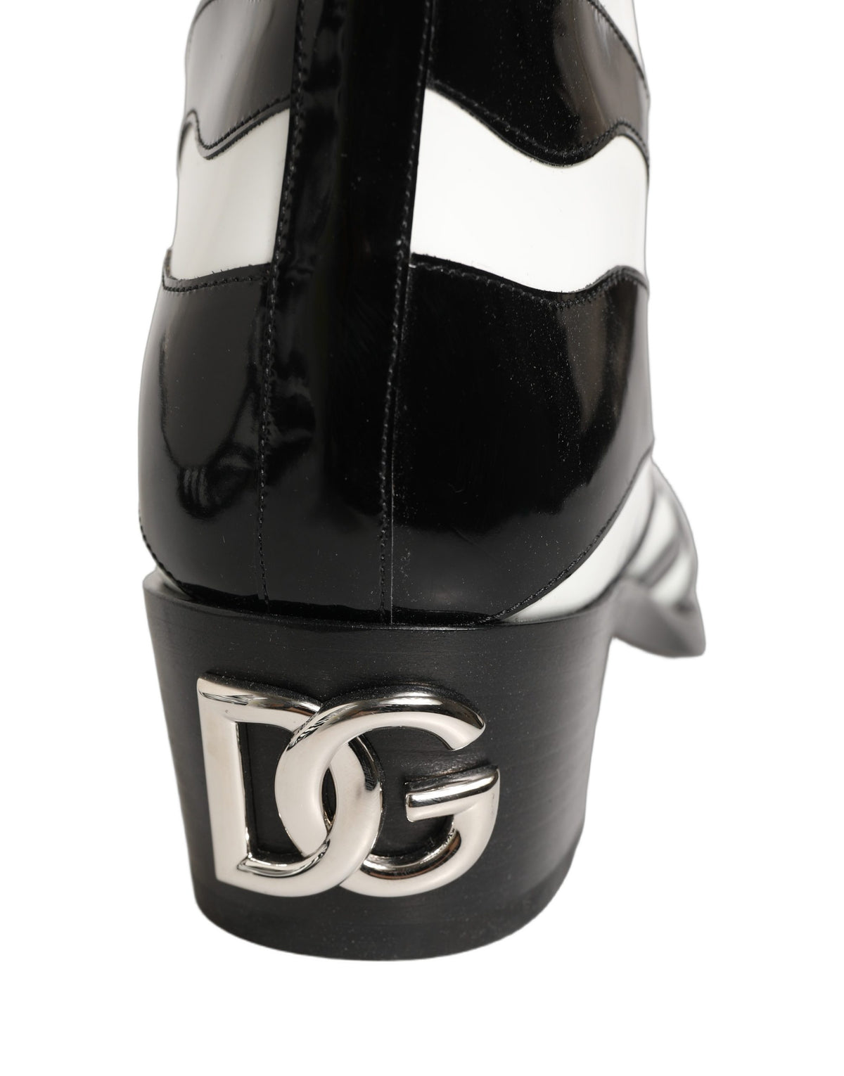 Dolce & Gabbana Black White Zebra Knee High Boots for Men