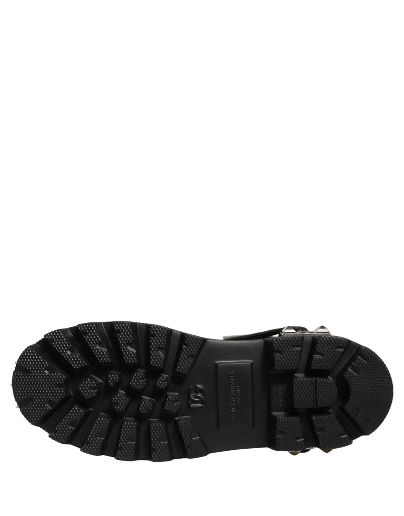 Dolce & Gabbana Black Stud Platform Combat High Boots