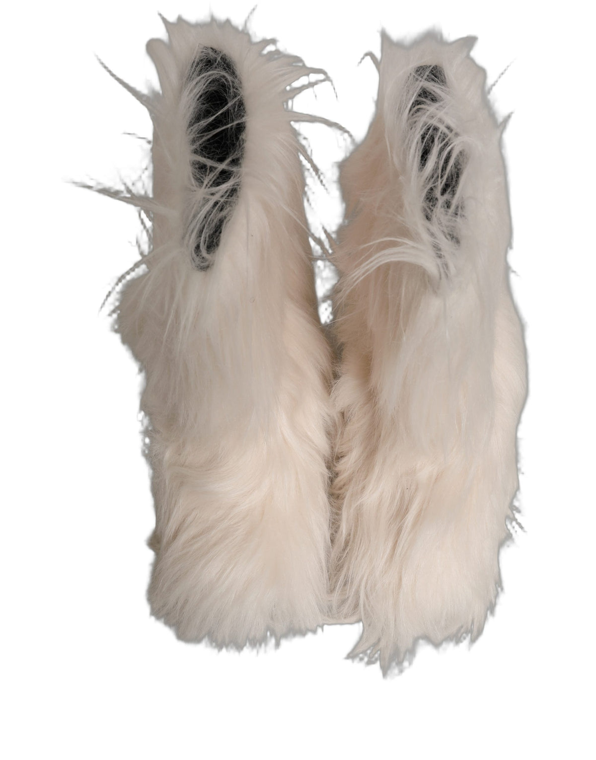 Dolce & Gabbana White Faux Fur Mid Calf Boots for Men