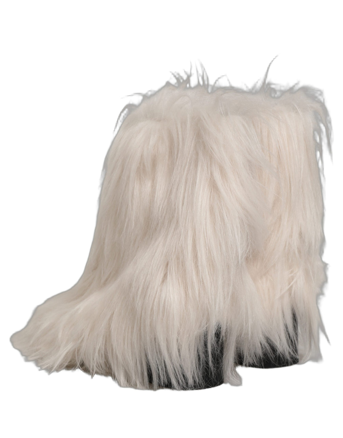 Dolce & Gabbana White Faux Fur Mid Calf Boots for Men