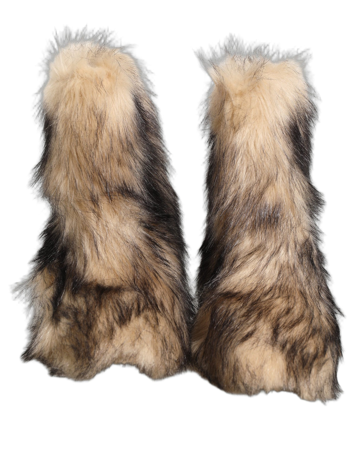 Dolce & Gabbana Brown Faux Fur Mid Calf Boots for Men