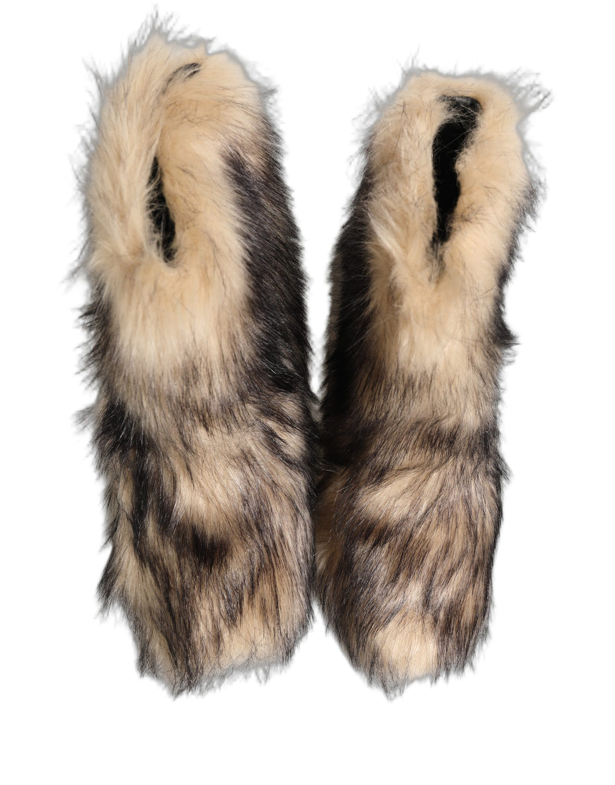 Dolce & Gabbana Brown Faux Fur Mid Calf Boots for Men