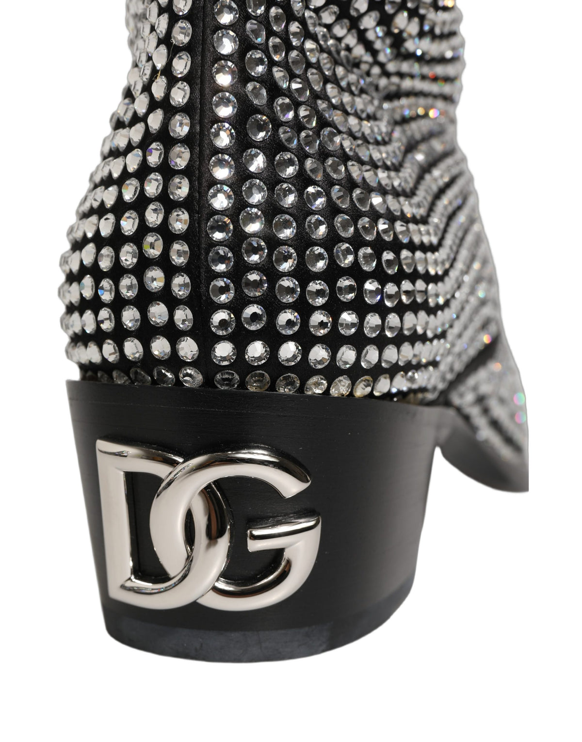 Dolce & Gabbana Black Crystal Embellished Ankle Boots