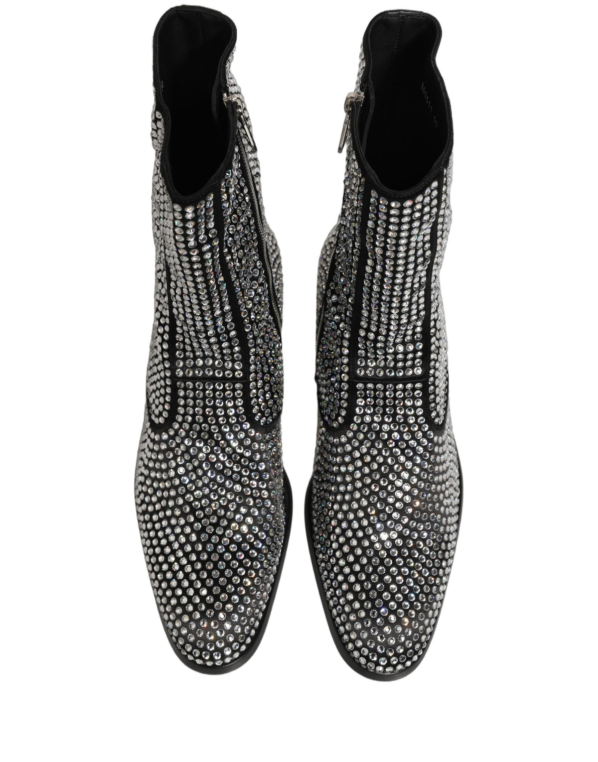 Dolce & Gabbana Black Crystal Embellished Ankle Boots