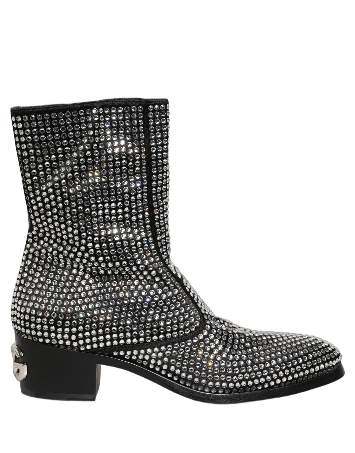 Dolce & Gabbana Black Crystal Embellished Ankle Boots