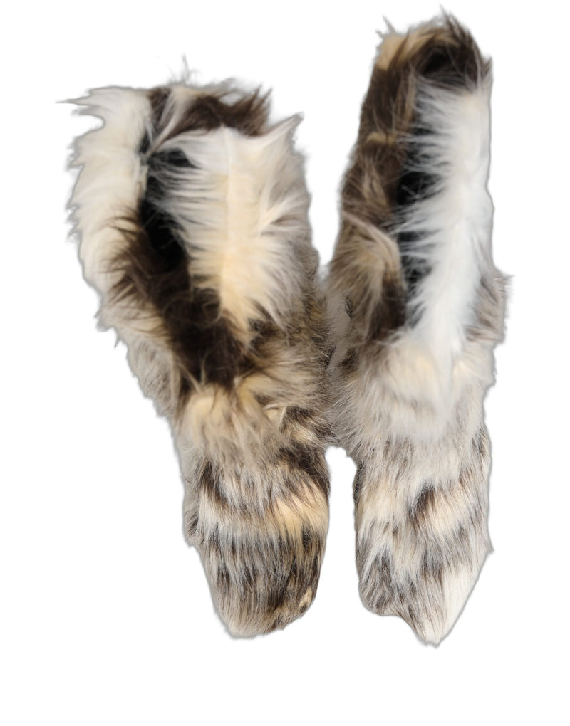 Dolce & Gabbana Multicolor Knee High Faux Fur Boots