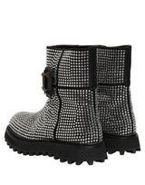 Dolce & Gabbana Black Crystal Embellished Ankle Boots
