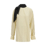 Valentino Garavani Beige Silk Blouse with Polka Dots