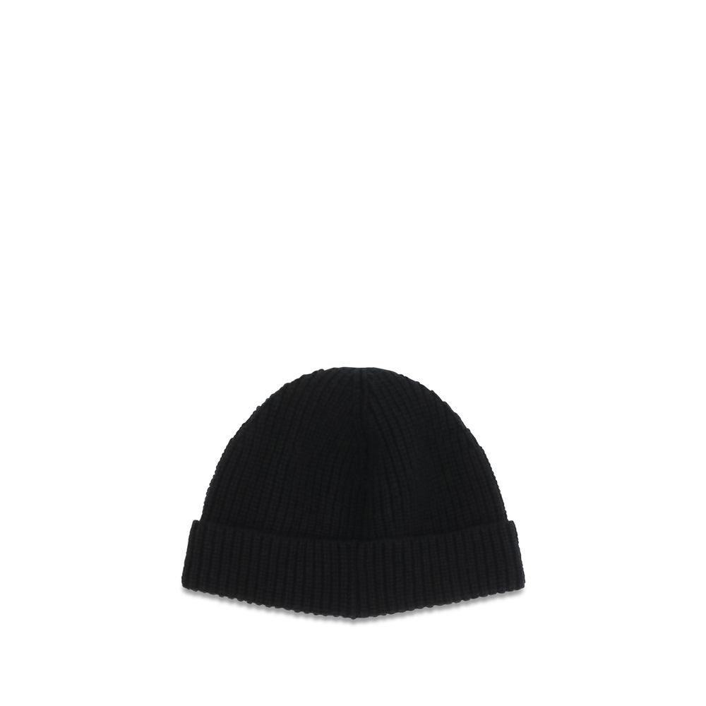 Valentino Garavani Black Cashmere VLogo Beanie