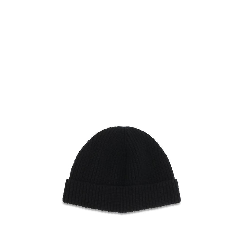 Valentino Garavani Black Cashmere Beanie - VLogo Design