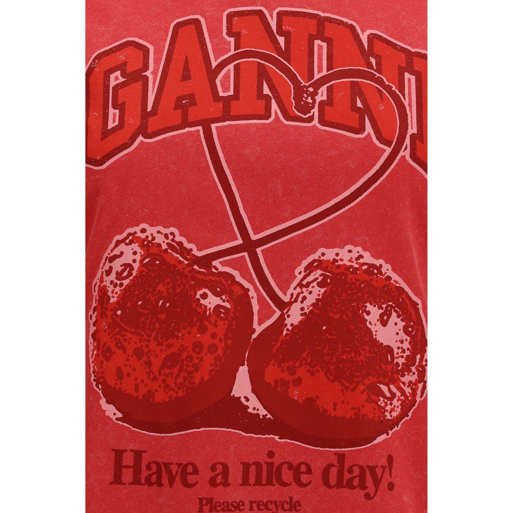 Ganni Multicolor Cotton Sweatshirt - Future Cherry T-Shirt