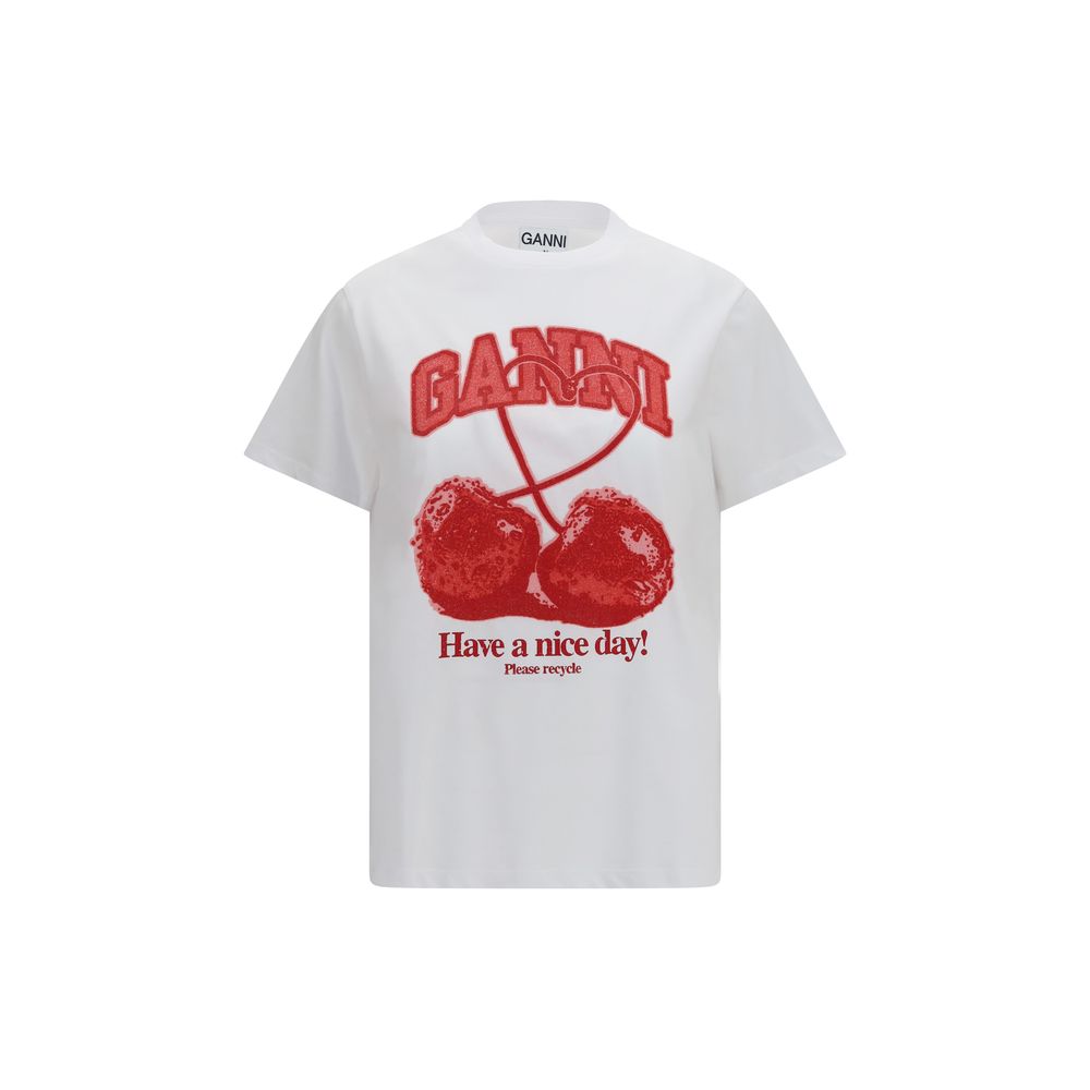 Ganni White Cotton Sweatshirt - Casual and Stylish