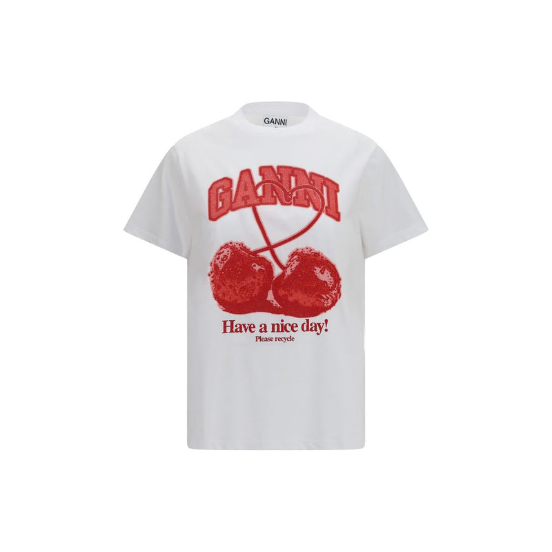 Ganni White Cotton Sweatshirt