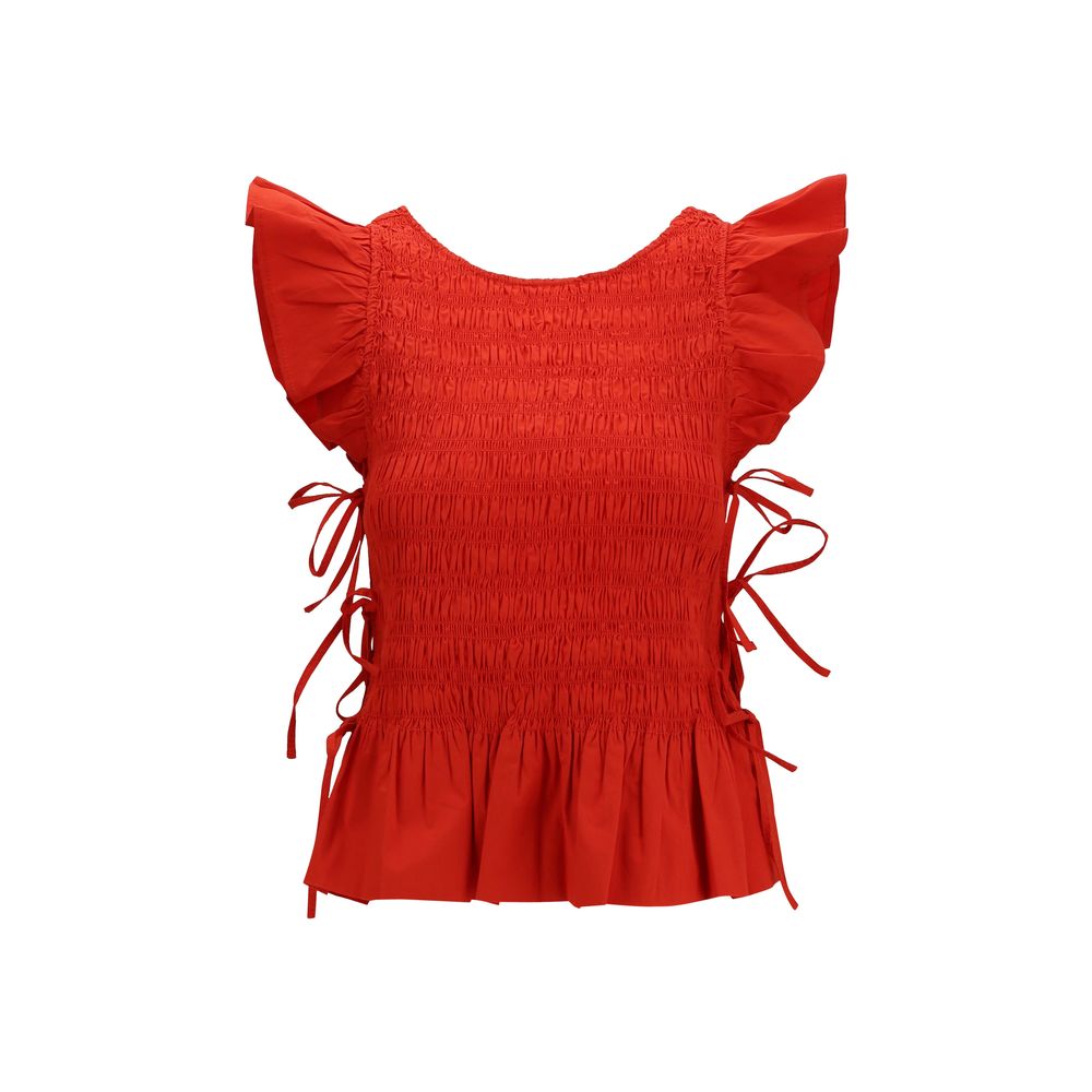 Ganni Multicolor Cotton Blouse - Feminine and Stylish