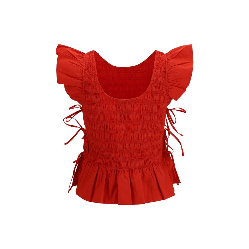 Ganni Multicolor Cotton Blouse - Feminine and Stylish