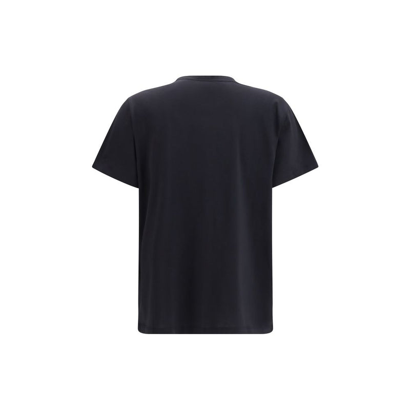 Ganni Black Cotton T-Shirt with Graphic Print