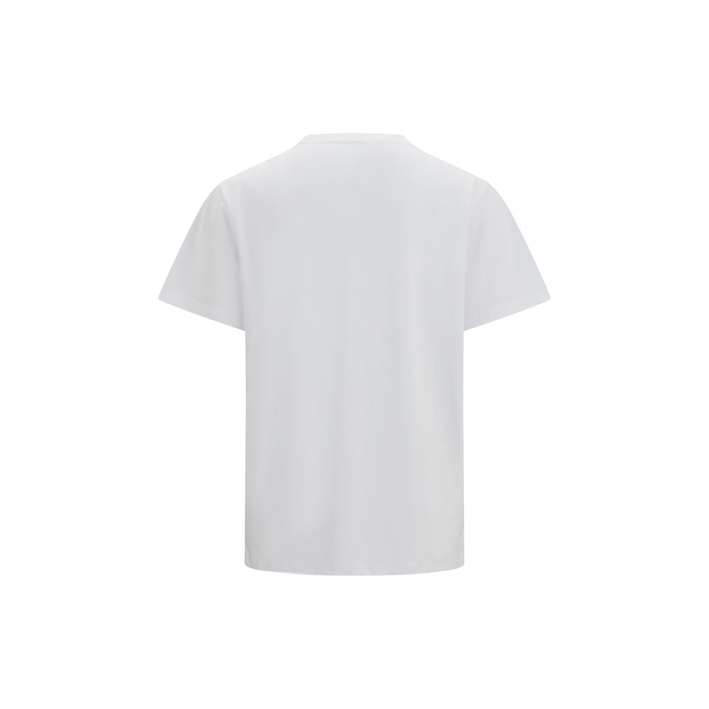 Ganni White Cotton T-Shirt with Cowboy Boots Graphic