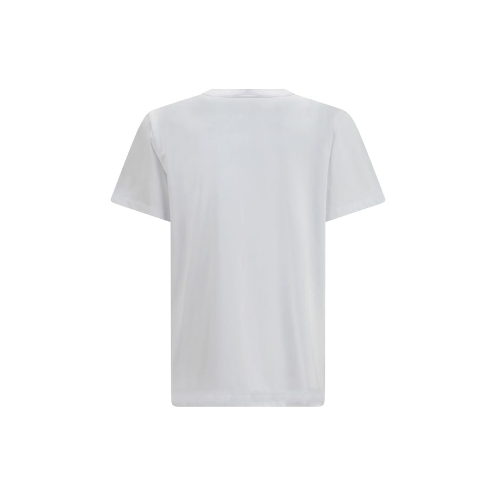 Ganni White Cotton T-Shirt with Strawberry Print