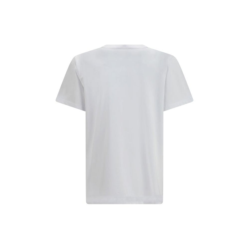 Ganni White Cotton T-Shirt with Strawberry Print